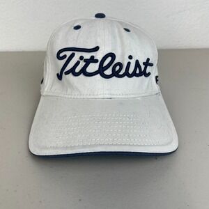 Titleist Hat Mens White Pro V1 FJ Golf Cap Embroidered Patch Casual Strapback